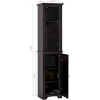 UTEX 64  Freestanding Storage Cabinet, Bathroom Tall Cabinet with Doors and Shelves, Free Standing Linen Tower