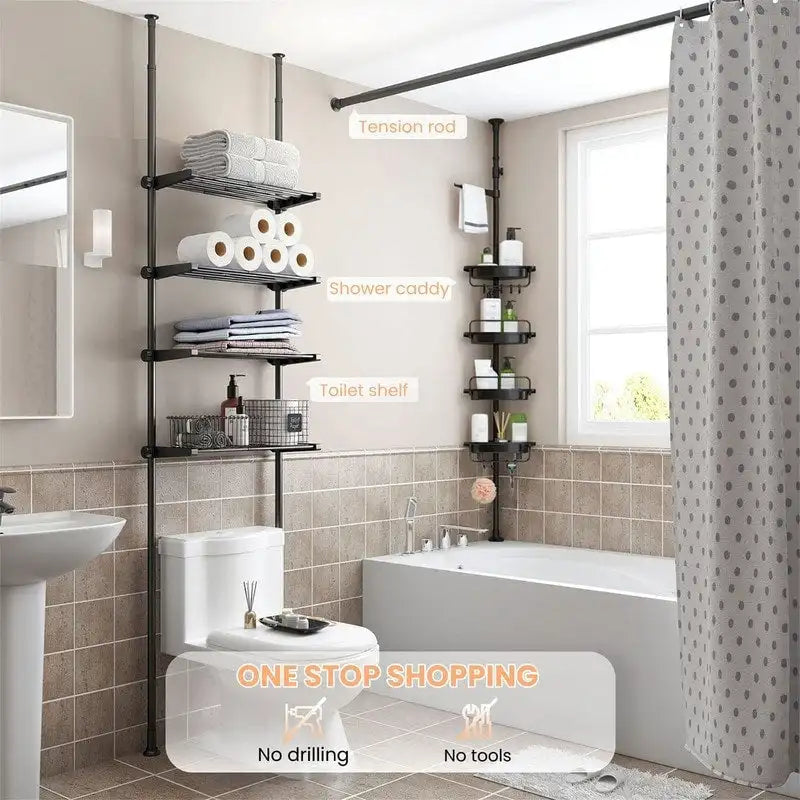Over the Toilet Storage Cabinet - 10.6 D x 33 W x 116 H