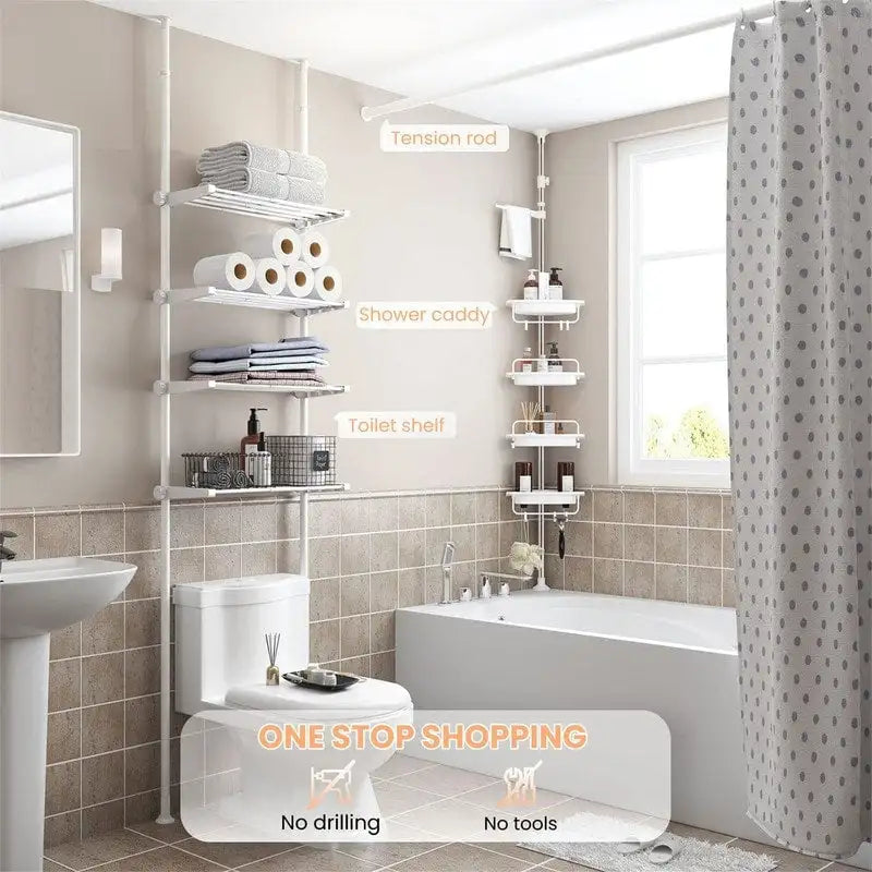Over the Toilet Storage Cabinet - 10.6 D x 33 W x 116 H