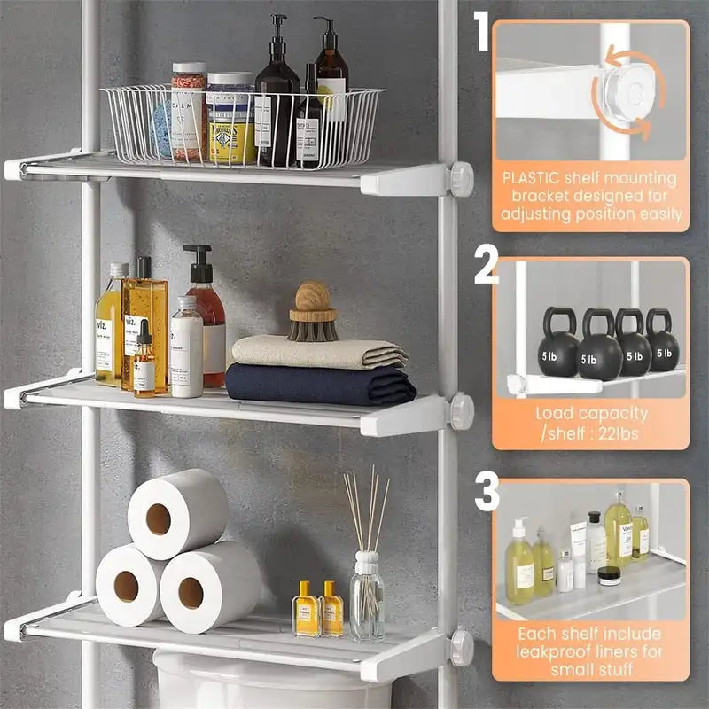 Over the Toilet Storage Cabinet - 10.6 D x 33 W x 116 H