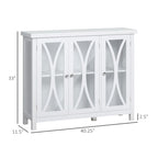 HOMCOM Modern Kitchen Sideboard, Buffet Cabinet with 2 Storage Cupboard, Glass Doors