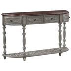 52 Modern and Contemporary Curved Console Table Sofa Table Entryway Table for Hallway Living Room with 4 Drawers and 1 Shelf