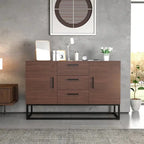 Faux Wood Sideboard with 3 Drawer Server Cabinet