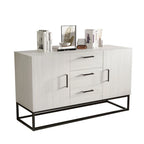 Faux Wood Sideboard with 3 Drawer Server Cabinet