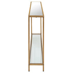 Copper Grove Metal and Tempered Glass Narrow Console Table