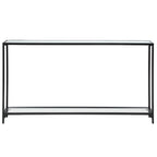 Copper Grove Metal and Tempered Glass Narrow Console Table