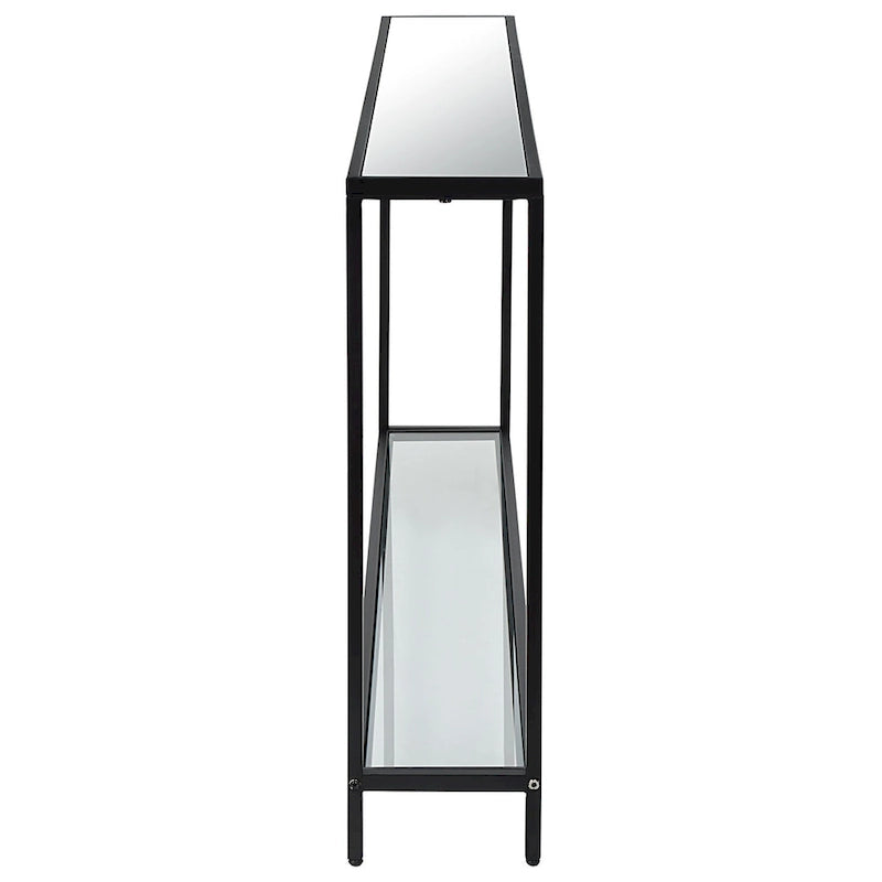 Copper Grove Metal and Tempered Glass Narrow Console Table