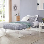 14  Foldable Metal Platform Bed Frame Mattress Foundation with Box Spring Replacement