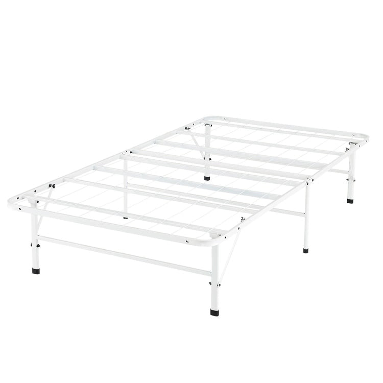 14  Foldable Metal Platform Bed Frame Mattress Foundation with Box Spring Replacement