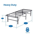 14  Foldable Metal Platform Bed Frame Mattress Foundation with Box Spring Replacement
