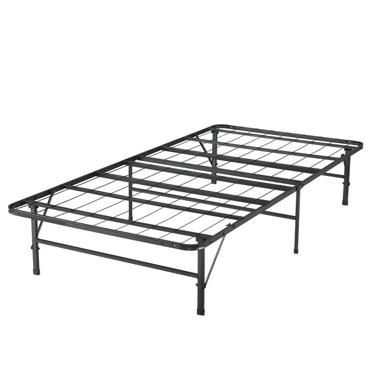14  Foldable Metal Platform Bed Frame Mattress Foundation with Box Spring Replacement