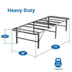 14  Foldable Metal Platform Bed Frame Mattress Foundation with Box Spring Replacement