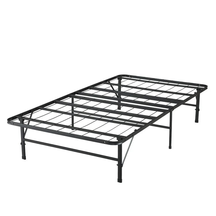 14  Foldable Metal Platform Bed Frame Mattress Foundation with Box Spring Replacement