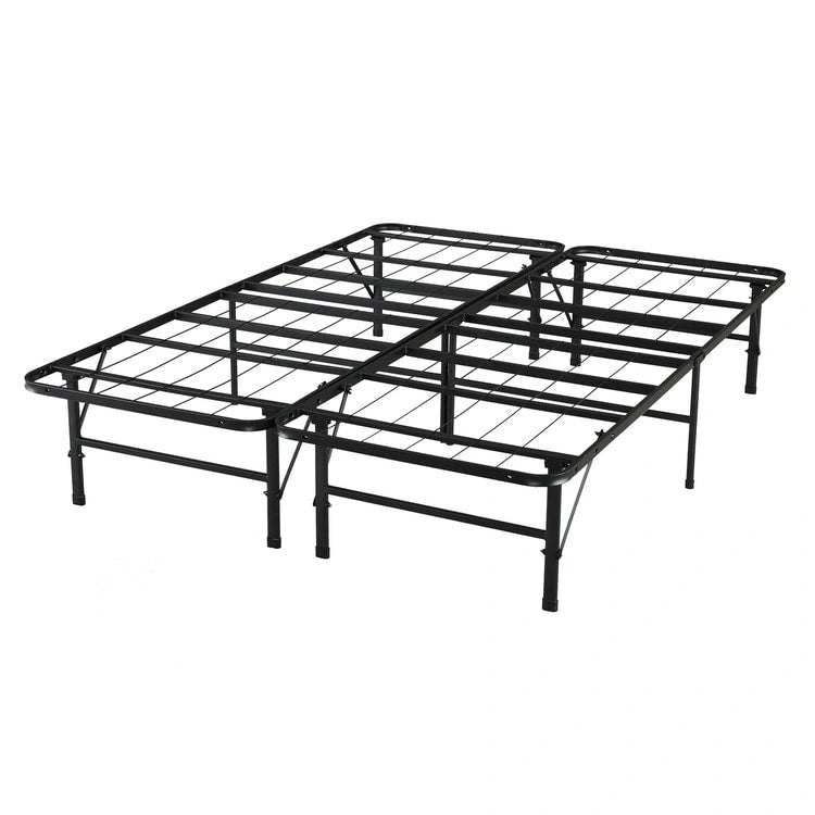 14  Foldable Metal Platform Bed Frame Mattress Foundation with Box Spring Replacement