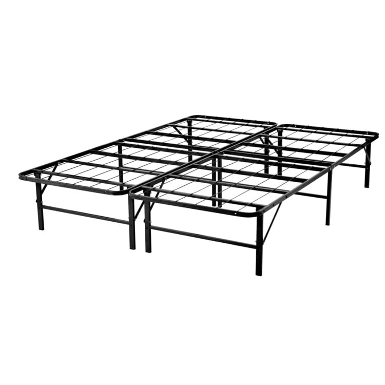 14  Foldable Metal Platform Bed Frame Mattress Foundation with Box Spring Replacement