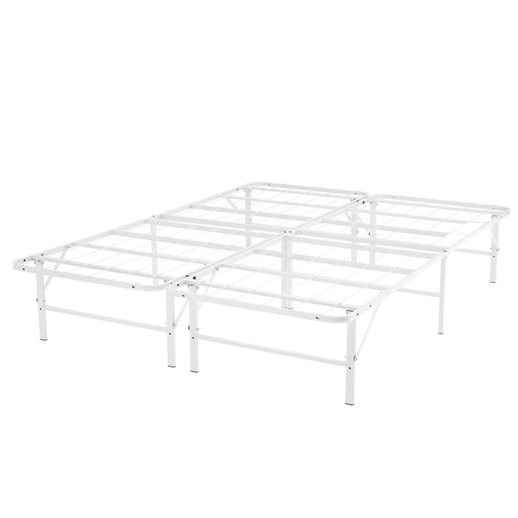 14  Foldable Metal Platform Bed Frame Mattress Foundation with Box Spring Replacement