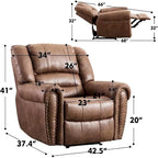 Overstuffed Manual Standard Recliner Chair Sofa
