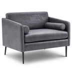 1.5 Seats Foil Fabric Surrounding Accent Chair with Pillow Indoor Circle Chair