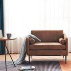 1.5 Seats Foil Fabric Surrounding Accent Chair with Pillow Indoor Circle Chair