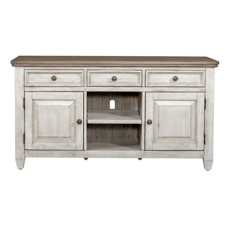 Heartland Antique White Tobacco 56 Inch Tile TV Console