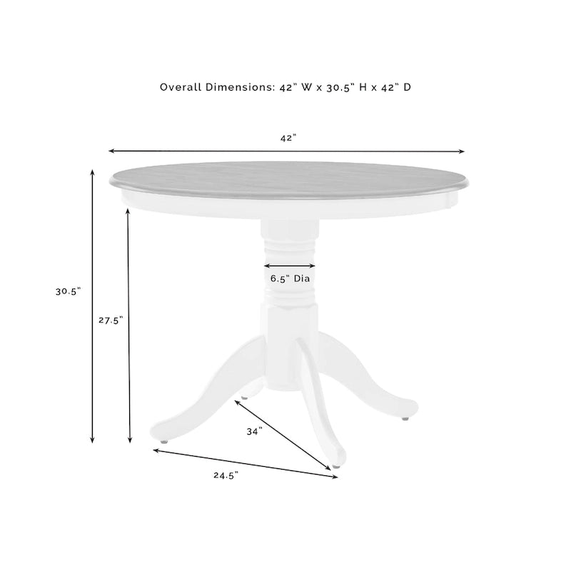 Crosley Shelby Round Dining Table - 42  W x 42  D x 30.5  H