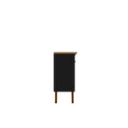 Yonkers 62.99 Sideboard with Solid Wood Legs and 2 Cabinets in Off White and Cinnamon