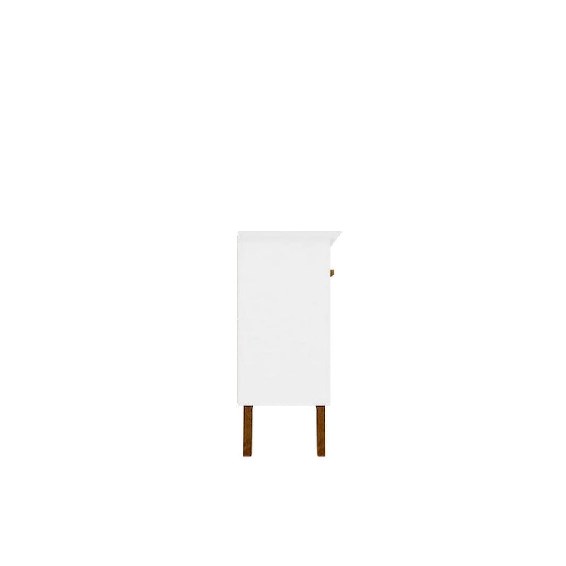 Yonkers 62.99 Sideboard with Solid Wood Legs and 2 Cabinets in Off White and Cinnamon