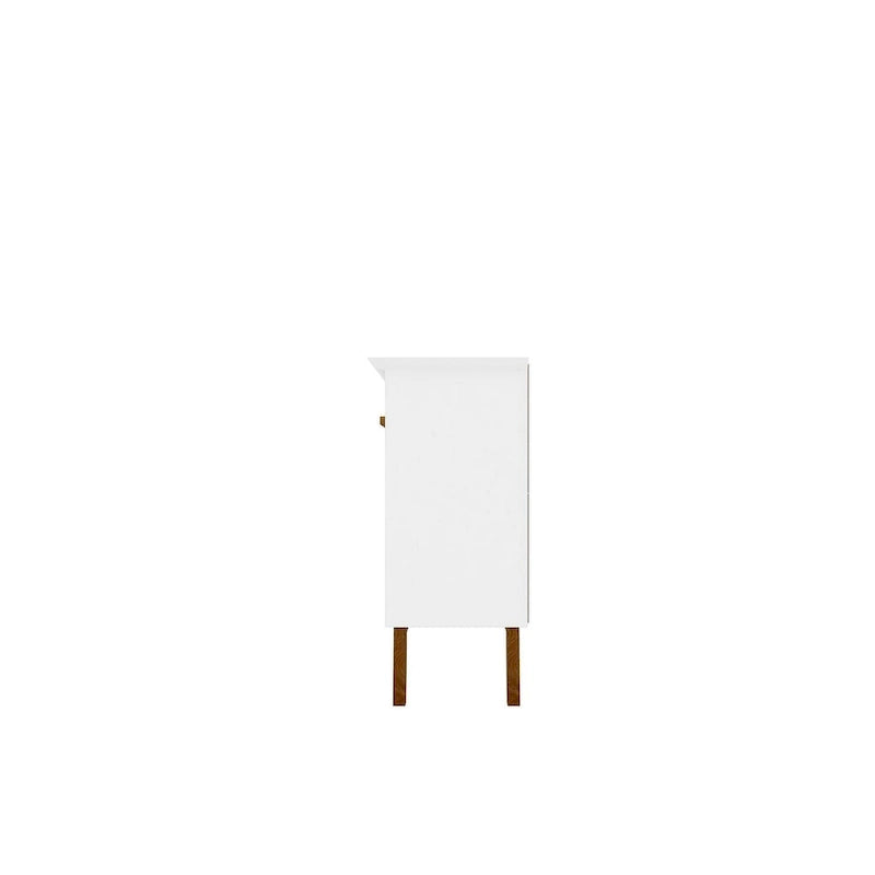 Yonkers 62.99 Sideboard with Solid Wood Legs and 2 Cabinets in Off White and Cinnamon