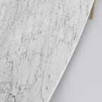 Castello 43  Rectangular Italian Carrara White Marble Console Table with Shelf - 43 L x 12 W x 31 H - 43 L x 12 W x 31 H