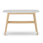 Castello 43  Rectangular Italian Carrara White Marble Console Table with Shelf - 43 L x 12 W x 31 H - 43 L x 12 W x 31 H