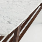 Castello 43  Rectangular Italian Carrara White Marble Console Table with Shelf - 43 L x 12 W x 31 H - 43 L x 12 W x 31 H