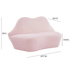 Lips Velvet Settee - 67.7 W x 29.1 D x 36 H
