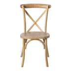Modern Solid Wood Stacking Cross Back Dining Chairs (Set of 2)