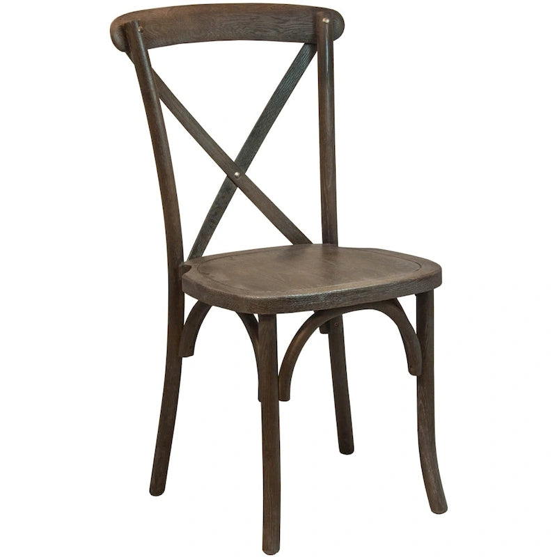 Modern Solid Wood Stacking Cross Back Dining Chairs (Set of 2)