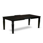 East West Furniture Dining Room Furniture Set- a Rectangle Kitchen Table and Dining Chairs, Black (Pieces Options)