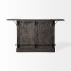 Cheers Dark Brown Solid Wood w/Wine Bottle Storage Kitchen Island - 67.8L x 29.0W x 42.5H