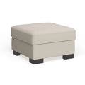 Lionel White Cotton Fabric Down-Filled Ottoman by