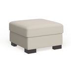 Lionel White Cotton Fabric Down-Filled Ottoman by