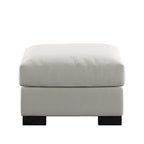 Lionel White Cotton Fabric Down-Filled Ottoman by