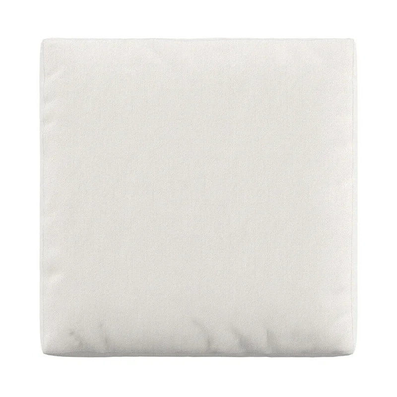Lionel White Cotton Fabric Down-Filled Ottoman by