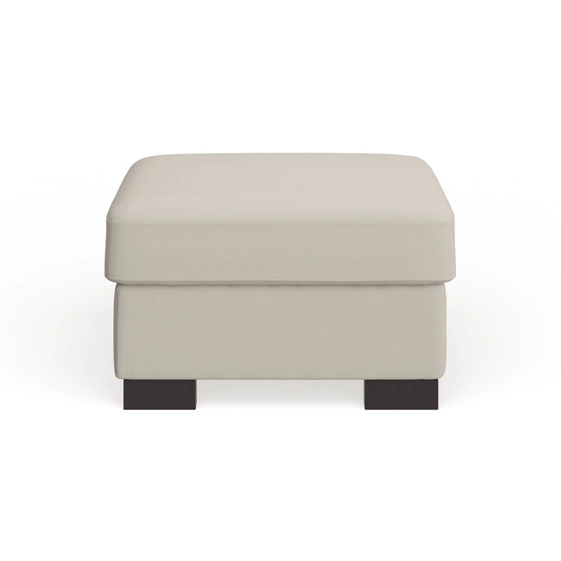 Lionel White Cotton Fabric Down-Filled Ottoman by