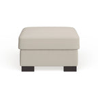 Lionel White Cotton Fabric Down-Filled Ottoman by