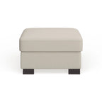 Lionel White Cotton Fabric Down-Filled Ottoman by