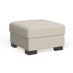 Lionel White Cotton Fabric Down-Filled Ottoman by