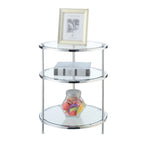 Convenience Concepts Royal Crest 3 Tier Round Glass End Table