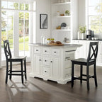 Crosley Julia Island with X-Back Stools - 60 d x 50 w x 41 h