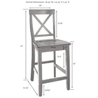 Crosley Julia Island with X-Back Stools - 60 d x 50 w x 41 h