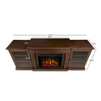 Frederick 72  Electric TV Stand Fireplace in Chestnut Oak by Real Flame - 72L x 15.5W x 30.1H
