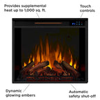 Frederick 72  Electric TV Stand Fireplace in Chestnut Oak by Real Flame - 72L x 15.5W x 30.1H