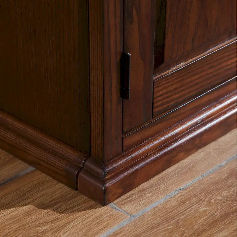 Leick Home 80360 Burnished Oak Leaded Glass TV Stand